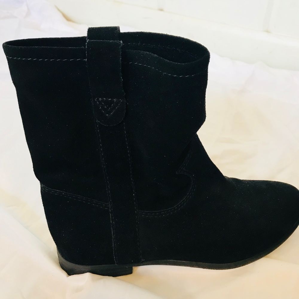 Vince Camuto black suede bootie.